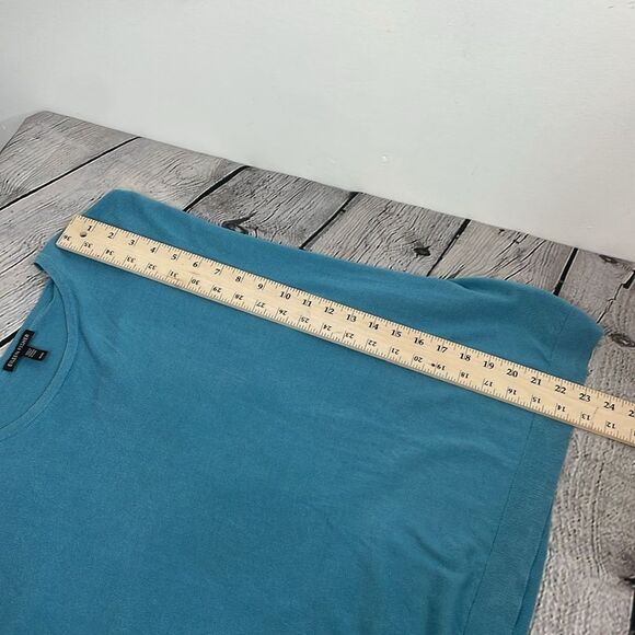 Eileen Fisher Blue Knit Short Sleeve Top size Medium - Picture 12 of 12
